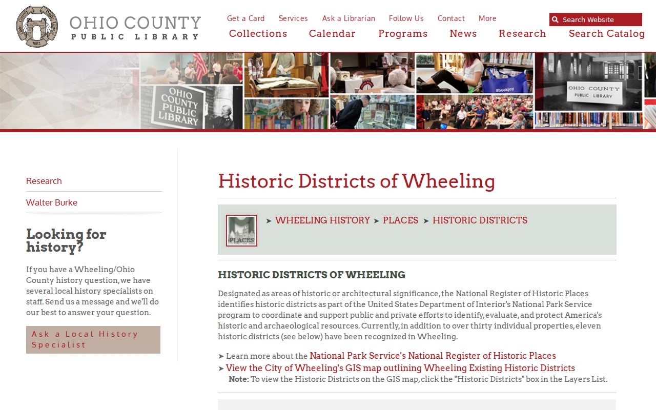 Guide to Wheeling historic districts and the city GIS overlay used to check parcel context