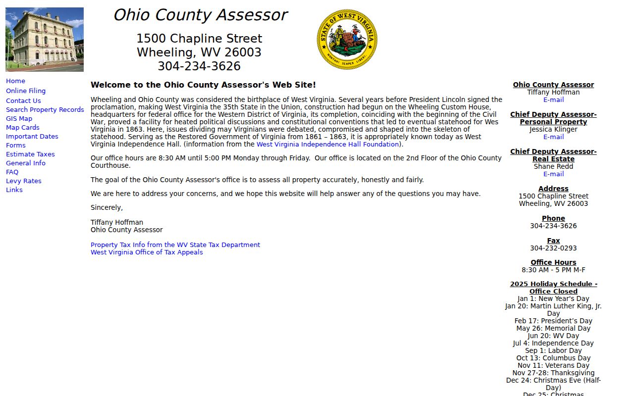 Ohio County Assessor portal entry point for property and assessment records